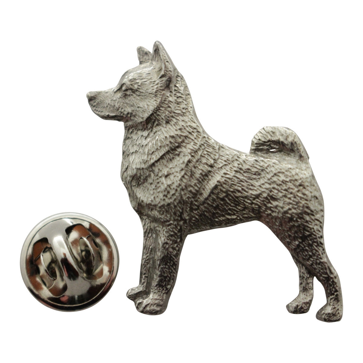 Norwegian Elk Hound Pin ~ Antiqued Pewter ~ Lapel Pin ~ Sarah's Treats & Treasures